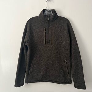 Tom Beckbe 1/4 Zip Knit Sweater Fleece Lined Small